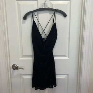 Black Sparkly Beaded Jovani Designer Homecoming Dress Size 6